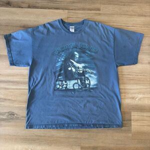 Vintage Y2K George Jones The Rock 2002 Blue Tour Shirt Size XXL Country Possum
